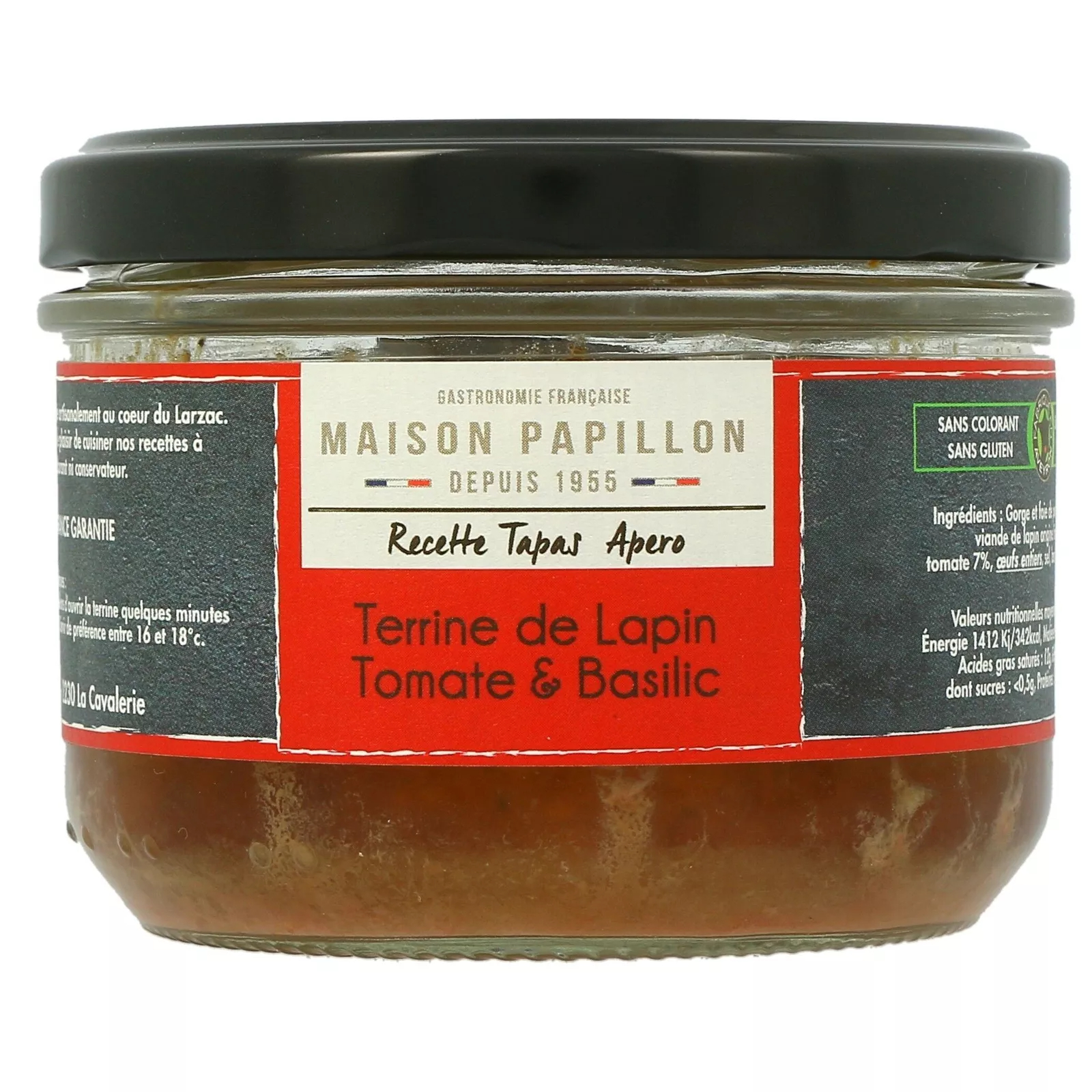 Terrine de lapin, tomate et basilic 160g