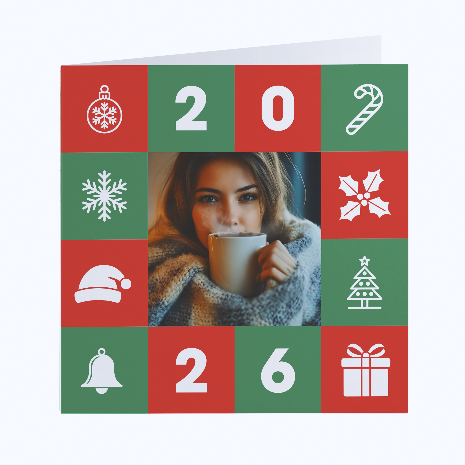 Carte de vœux double personnalisée