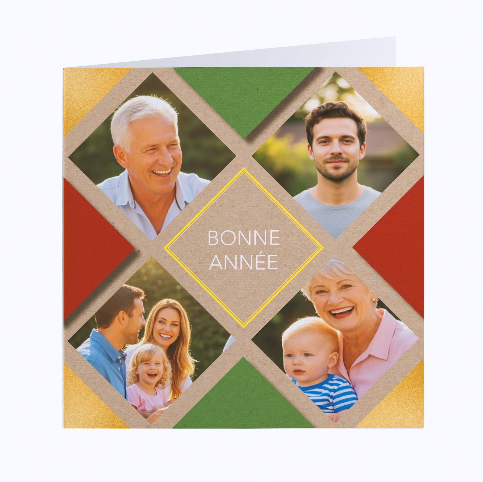 Carte de vœux double personnalisée