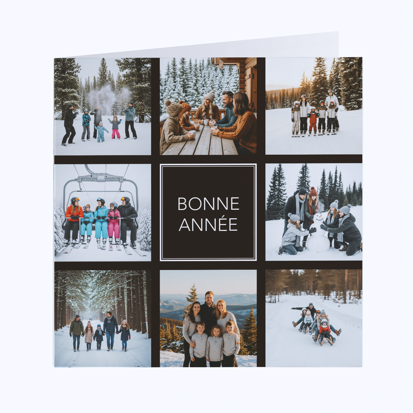 Carte de vœux double personnalisée