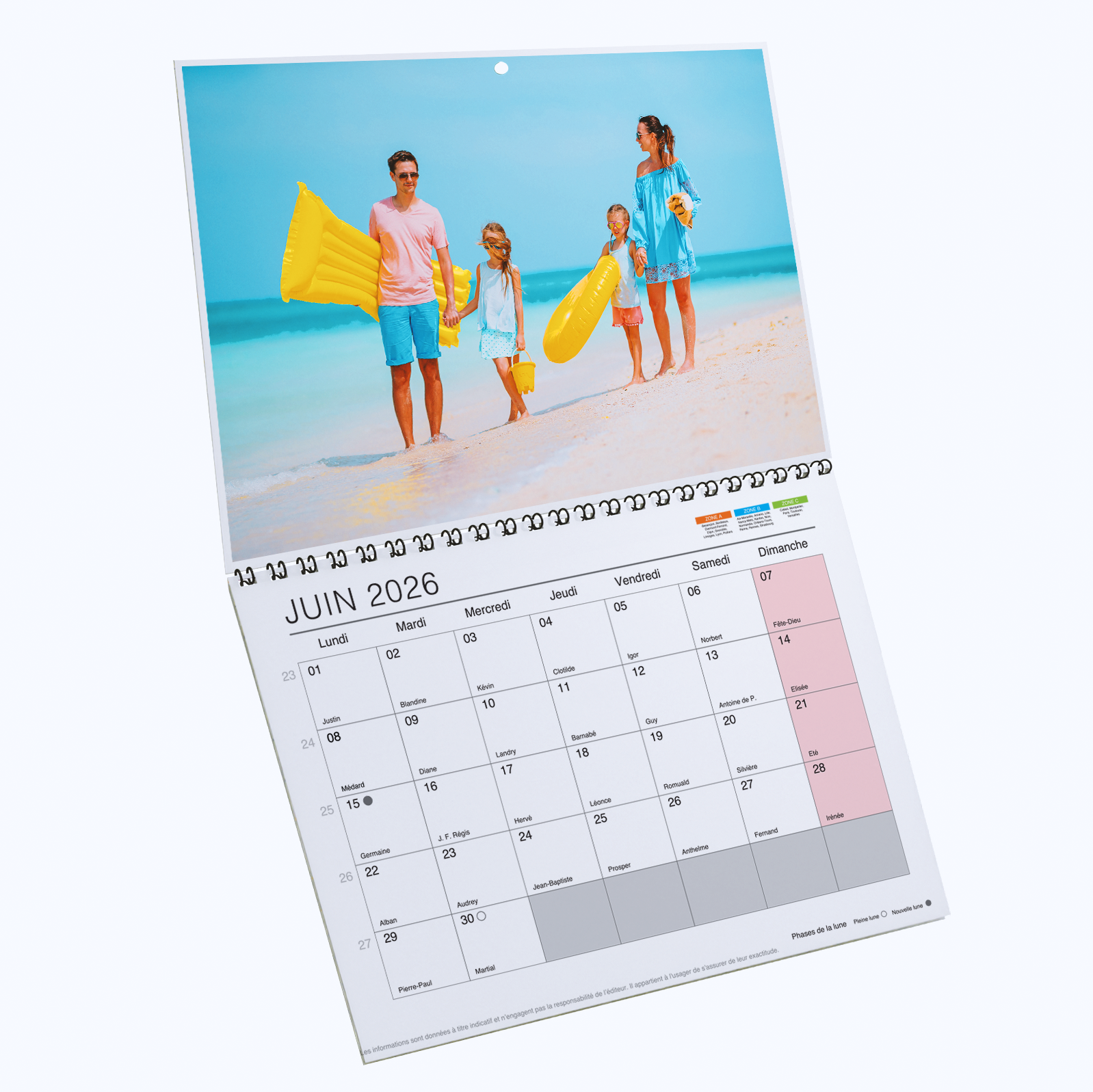 Calendrier mural double
