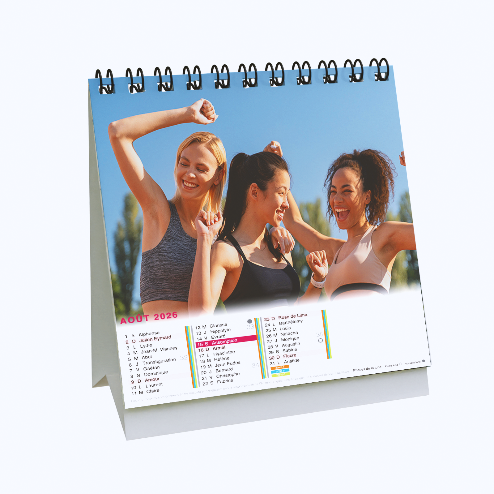 Calendrier de bureau 21x21cm 
