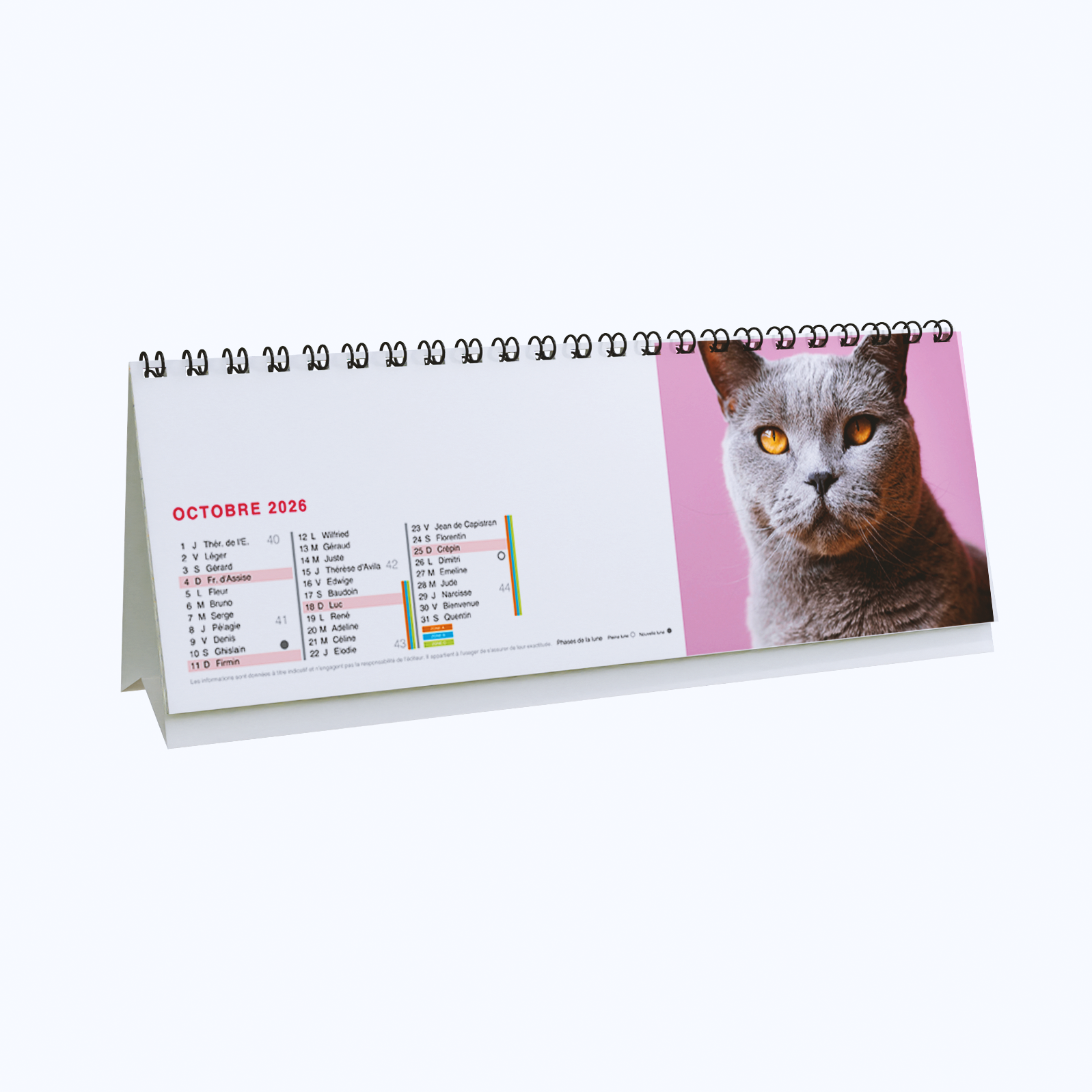 Calendrier de bureau 30x10 cm 