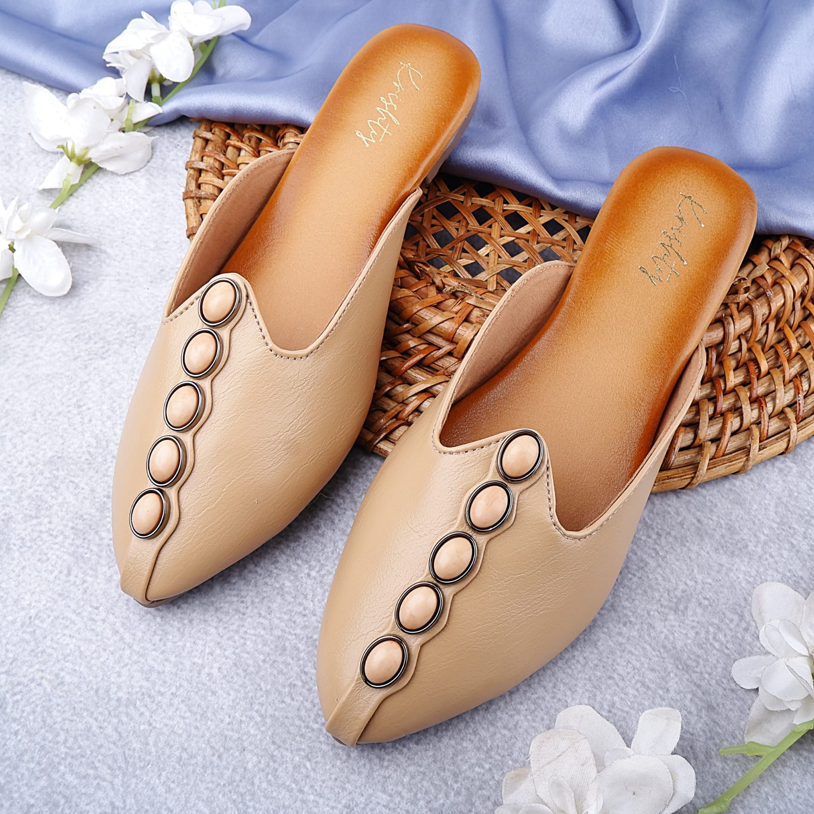 Beige Slip-On Mule