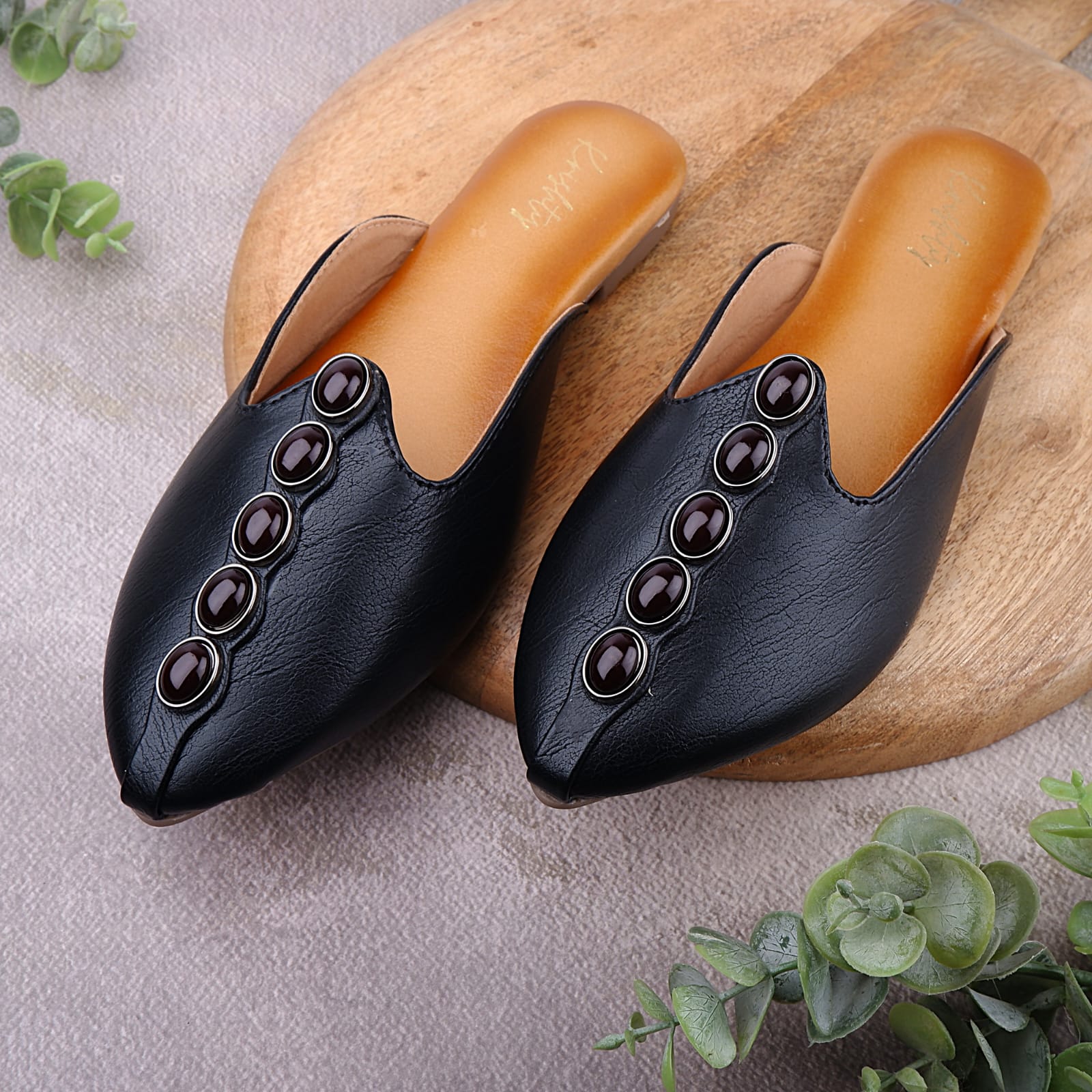 Women's Black Slip-On Mule