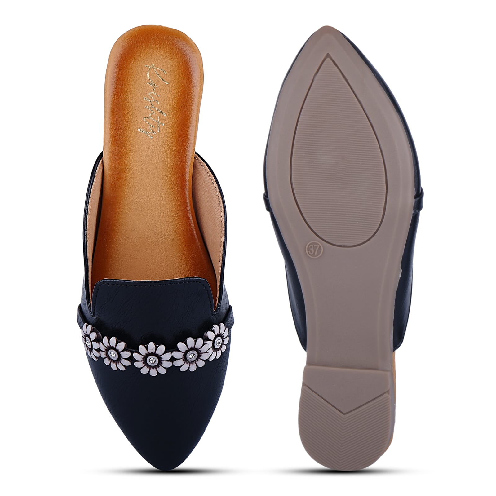 Women's Floral Embellished Slip-On Mule