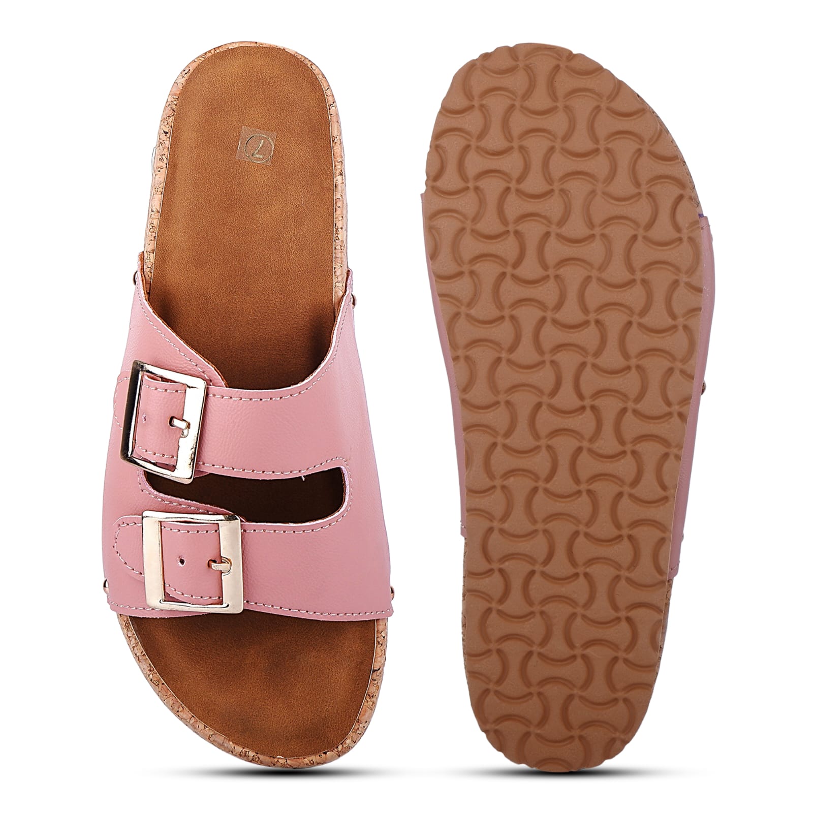 Pink Double Buckle Sandals