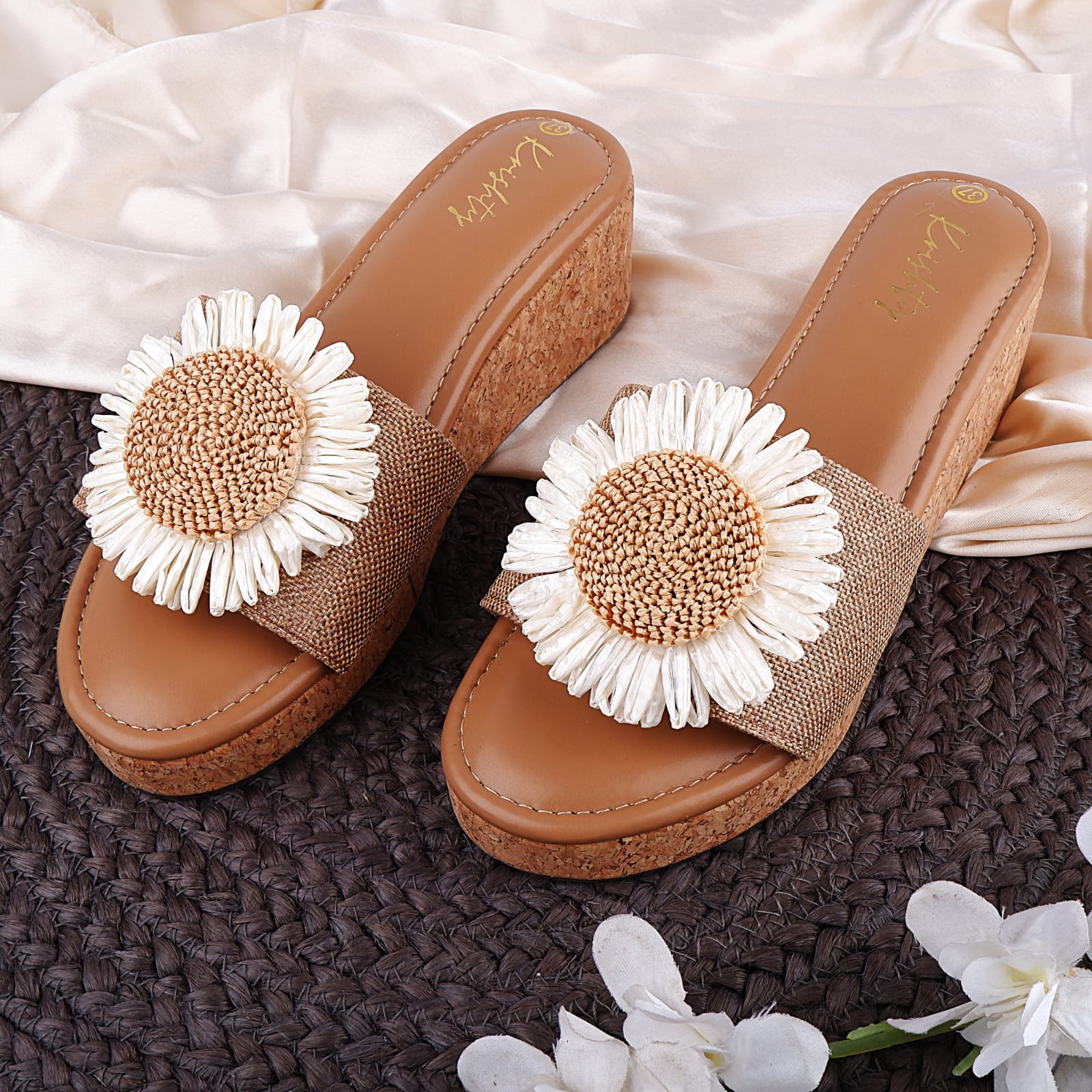 Handcrafted Floral Wedge Sandals