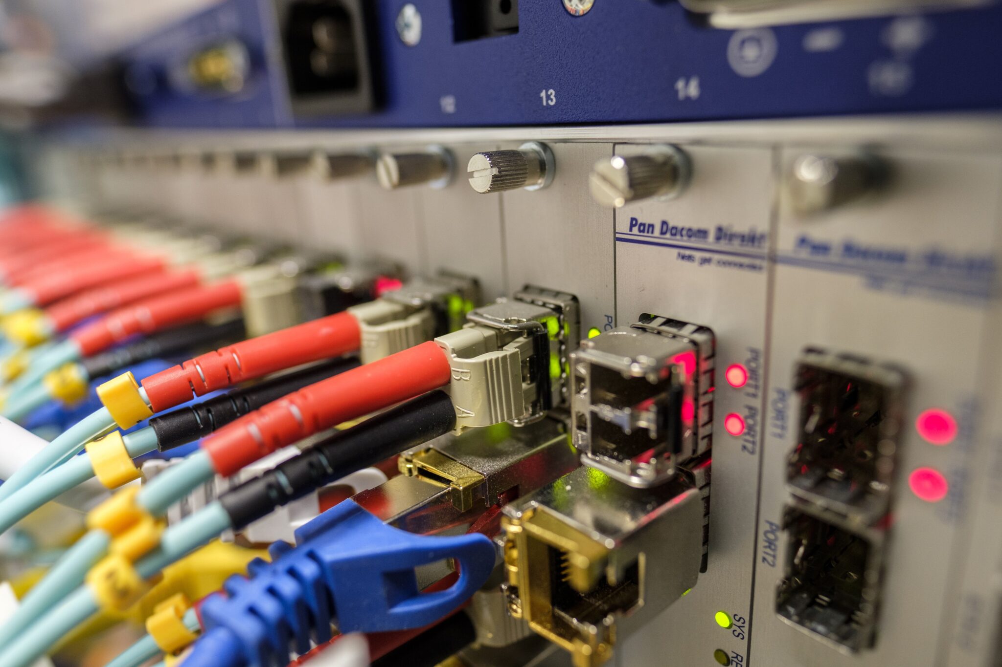 Network Switch with Fiber Optic and Ethernet Ports