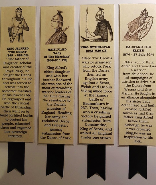 'Age of Heroes ' Set of 4 Anglo-Saxon Kings and Queens Bookmarks