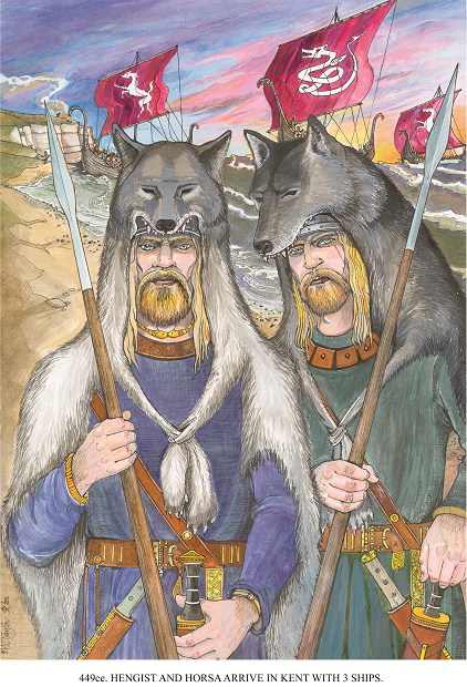 Hengist and Horsa. Art print