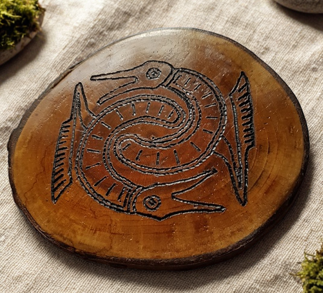 Intertwined fish small wall plaque