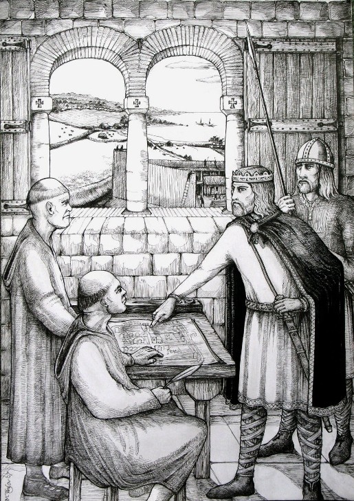 King Alfred creates defensive burghs