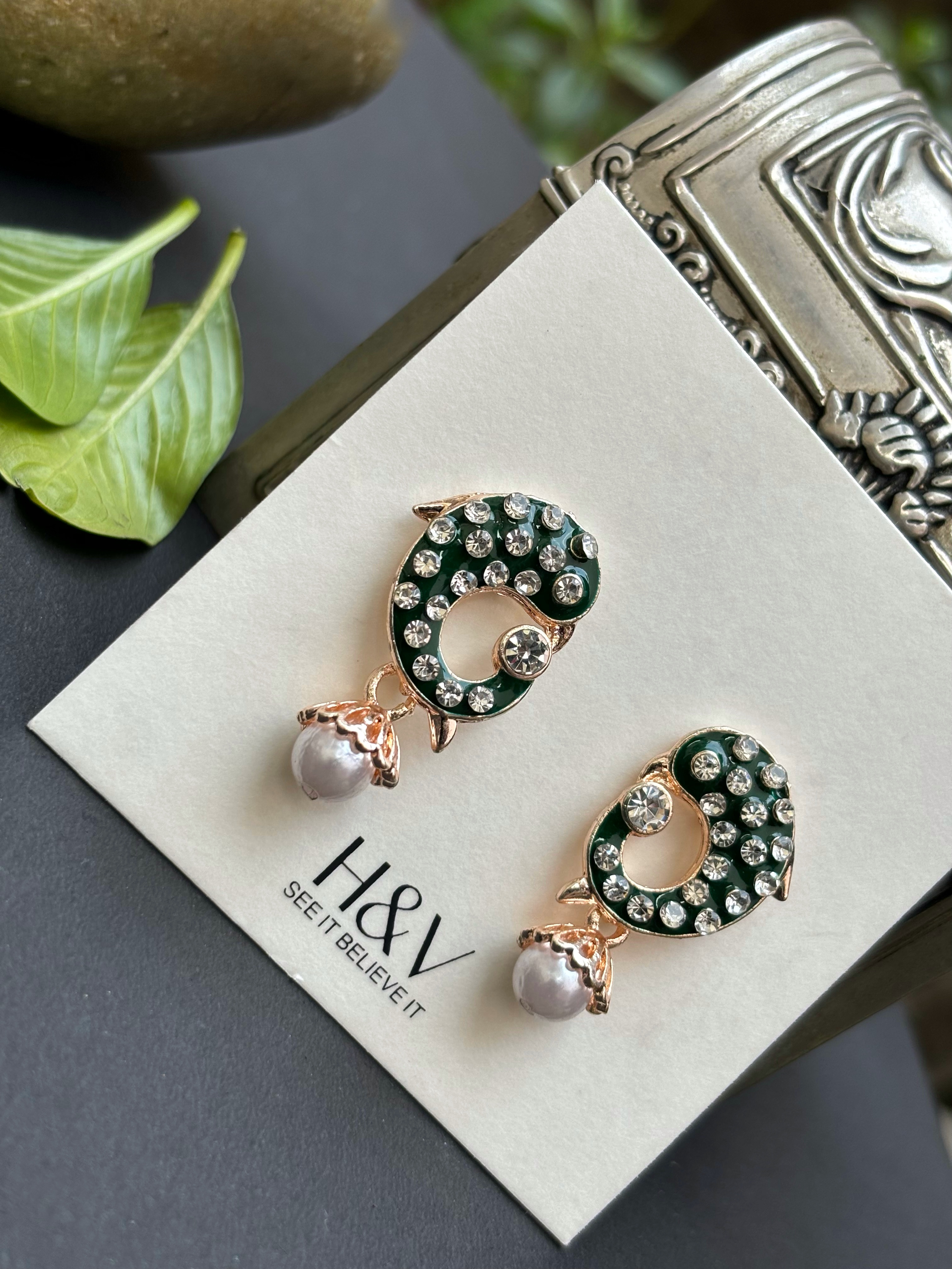 Elegant Green Crystal Earrings