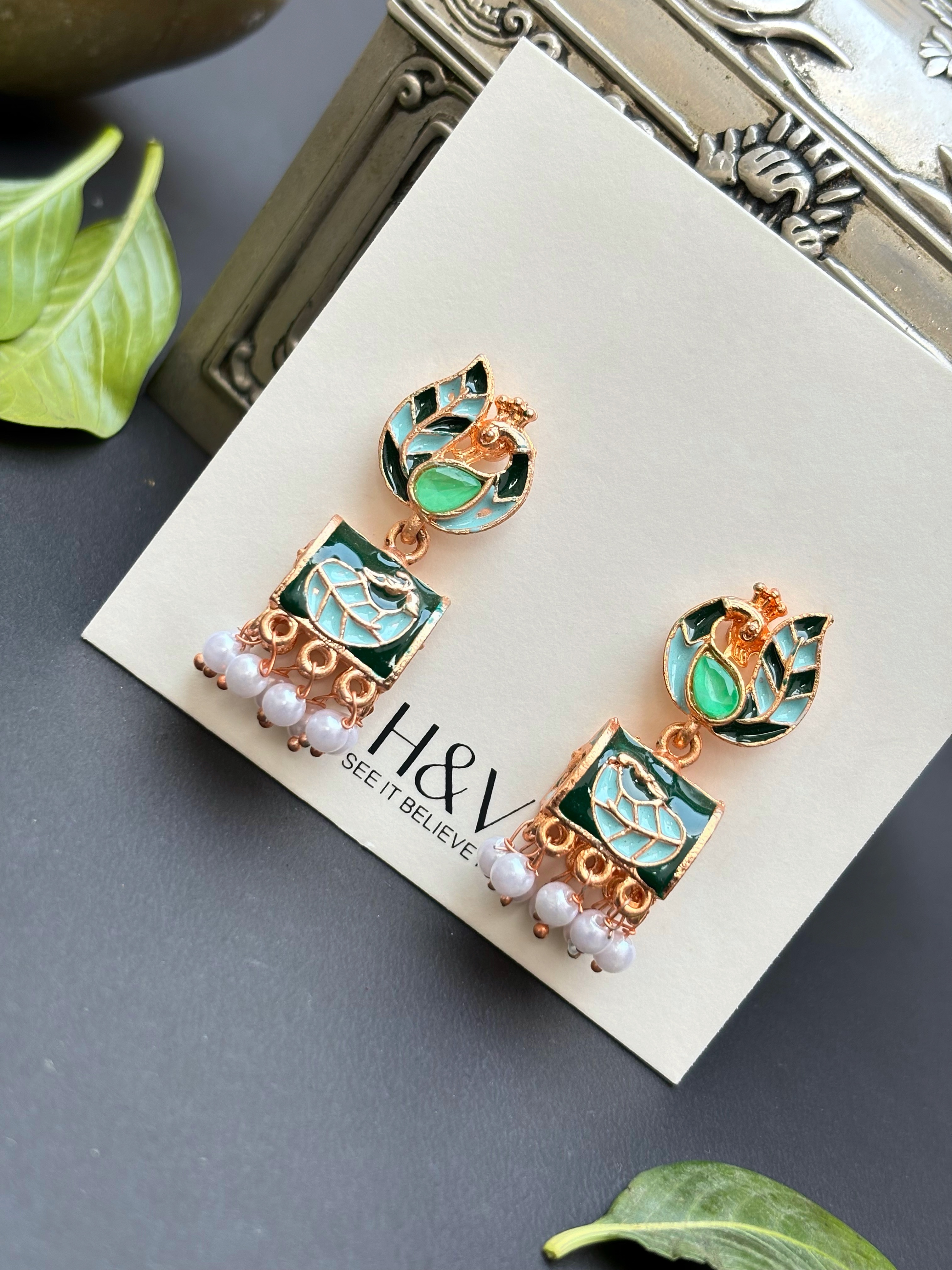 Elegant Leaf Motif Earrings