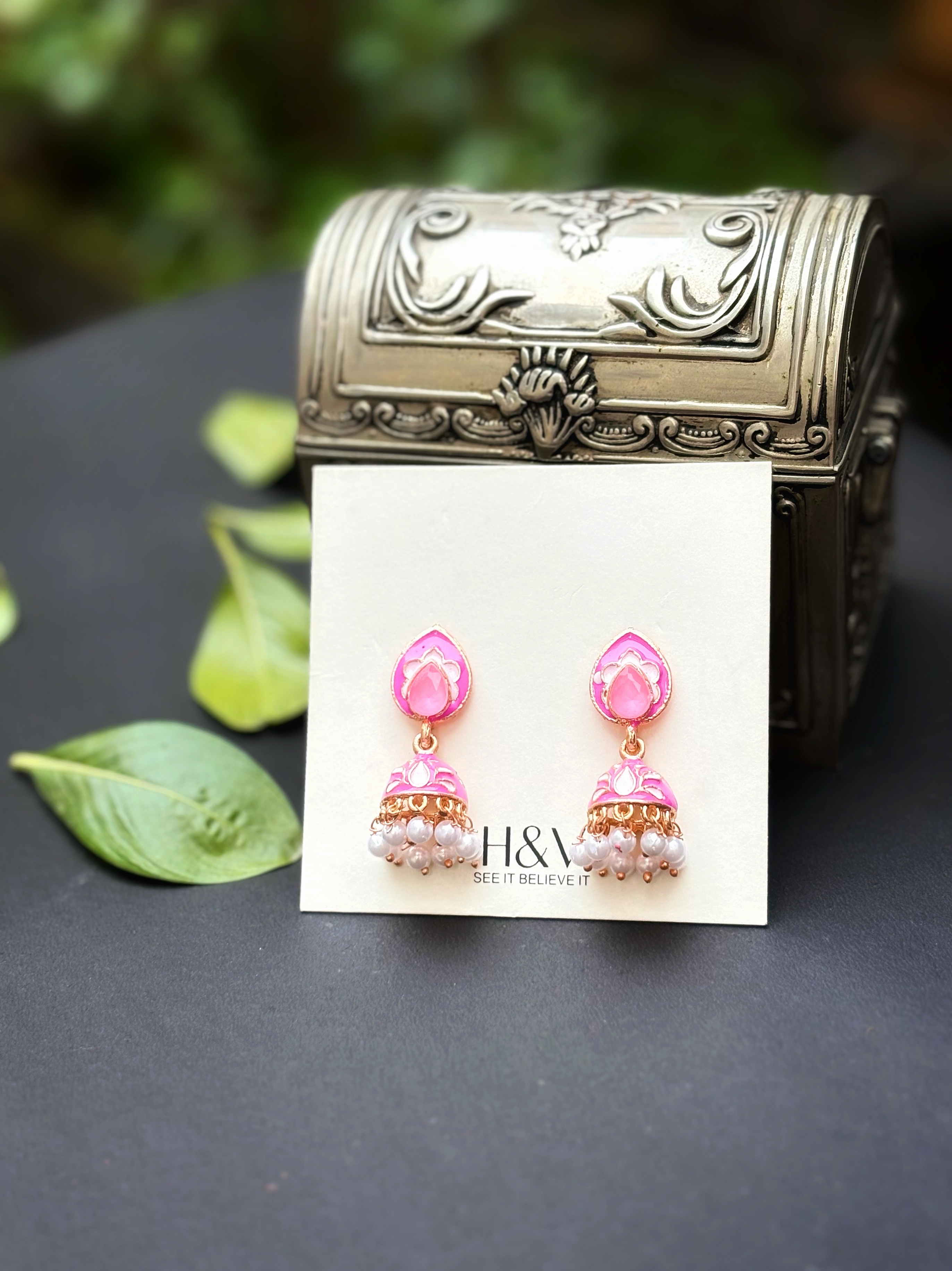 Pink Pearl Drop Earrings