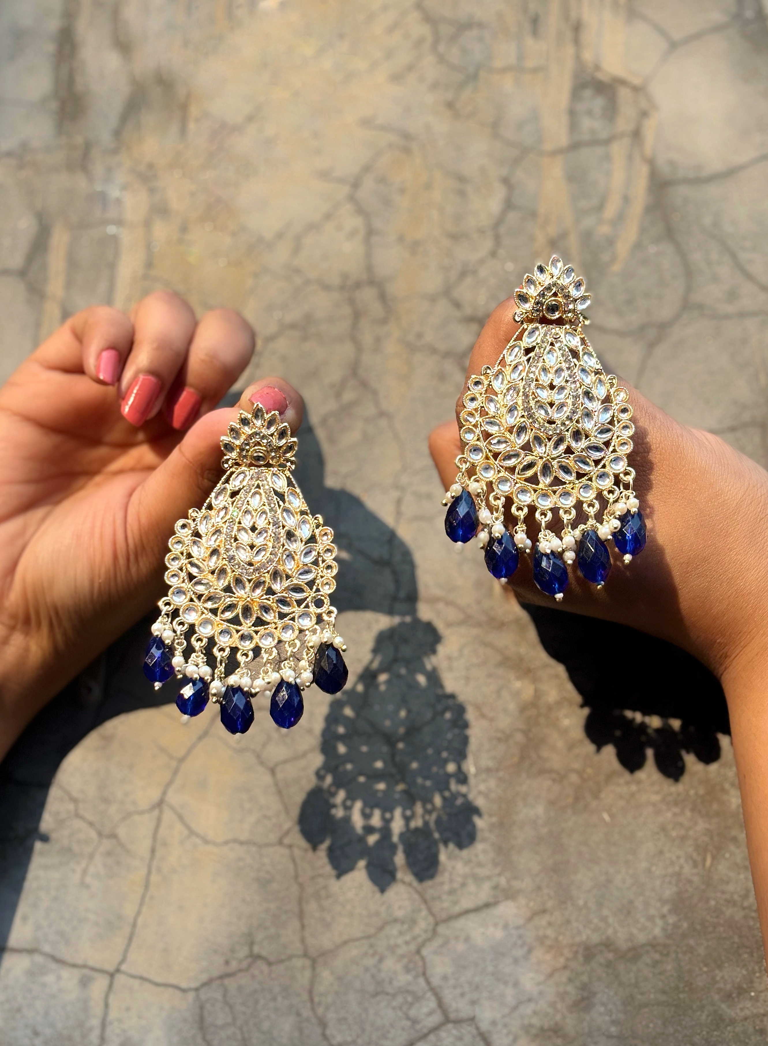 Traditional Crystal Chandbali Earrings