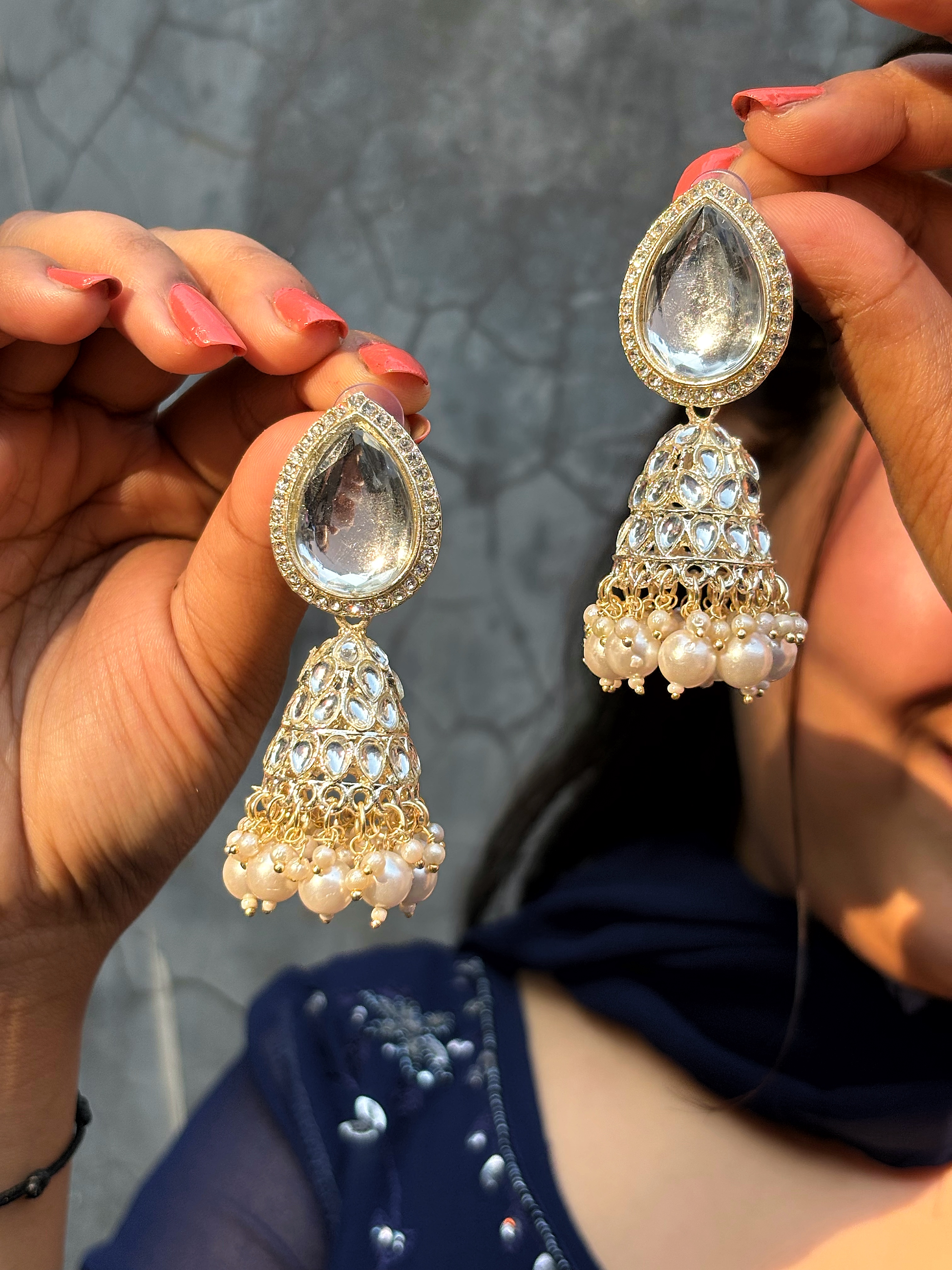 Kundan Chandbali Earrings