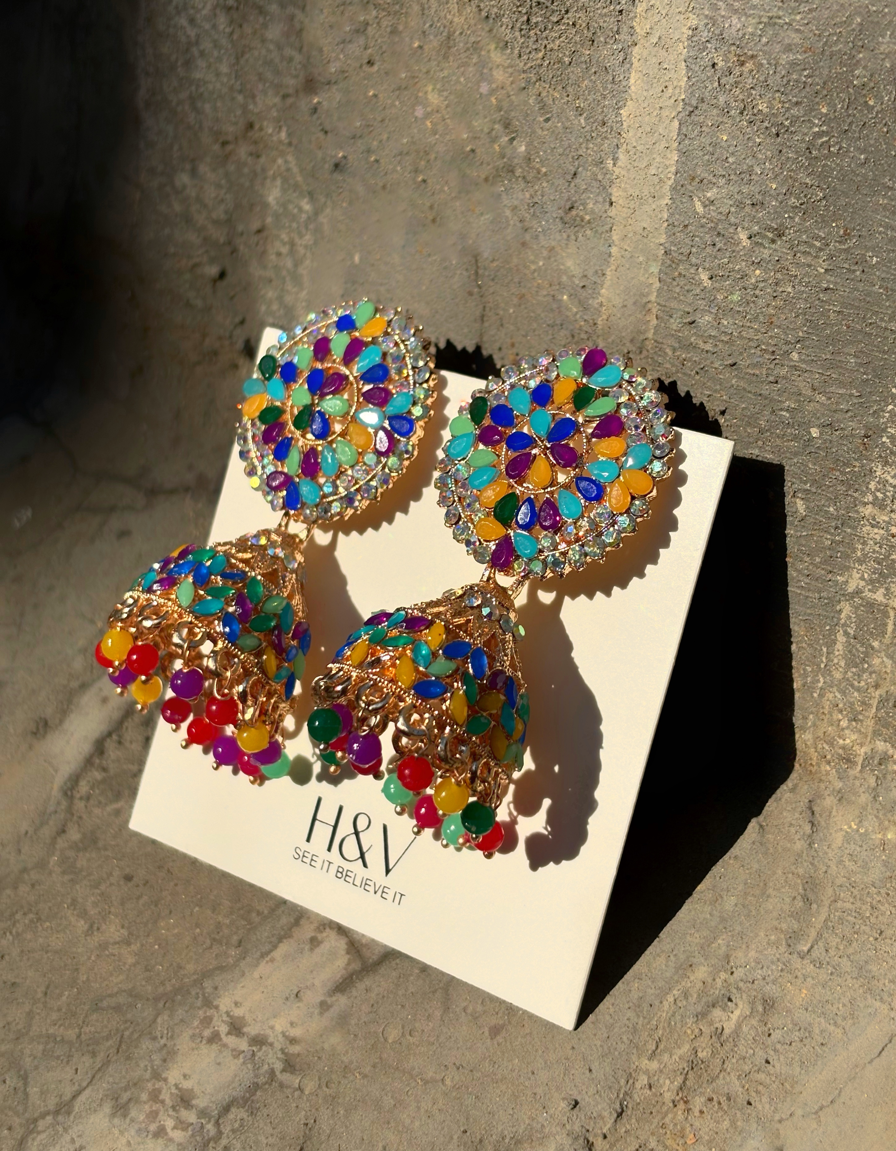 Multicolor Traditional Jhumka Earrings