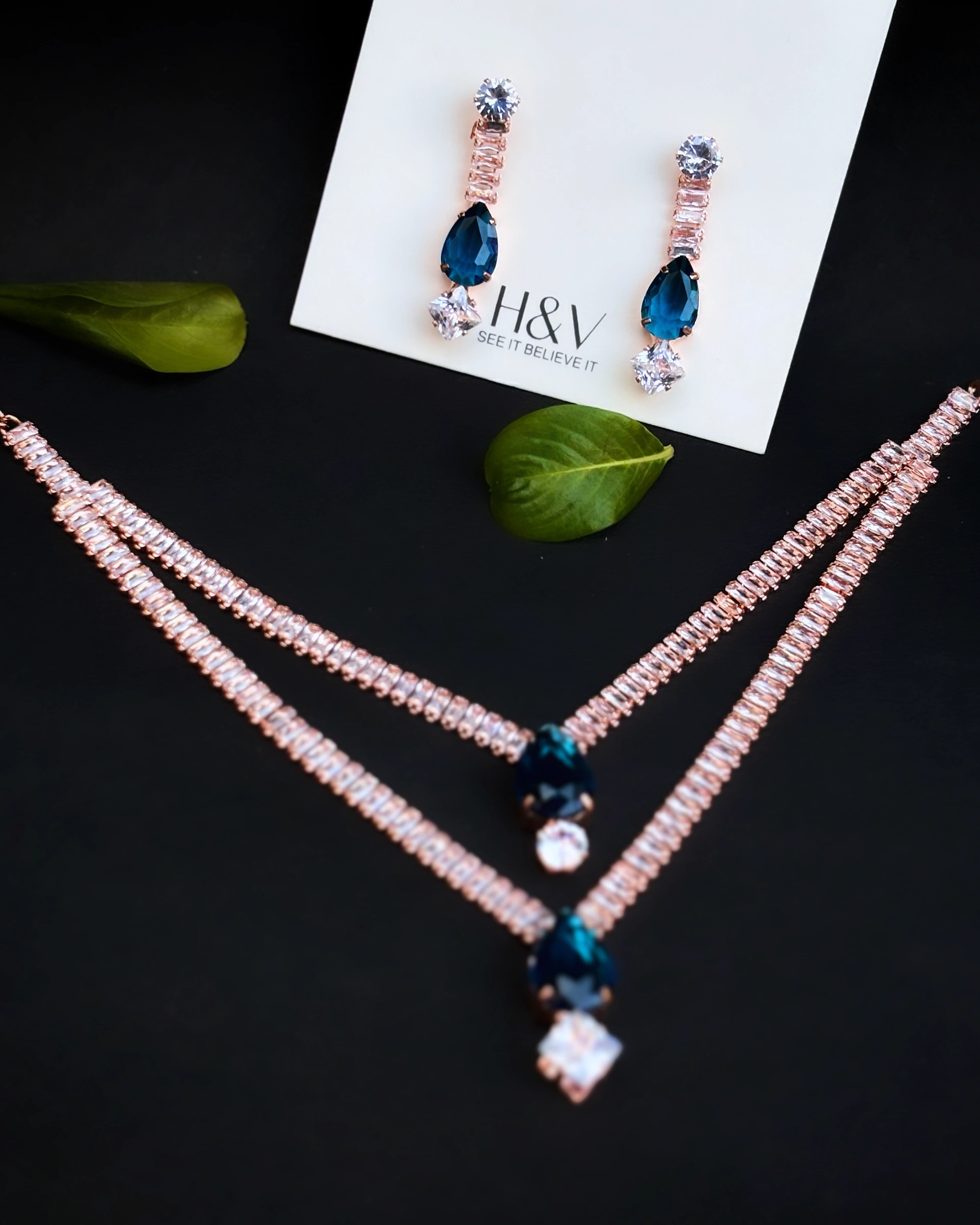 Elegant Blue Gemstone Jewelry Set