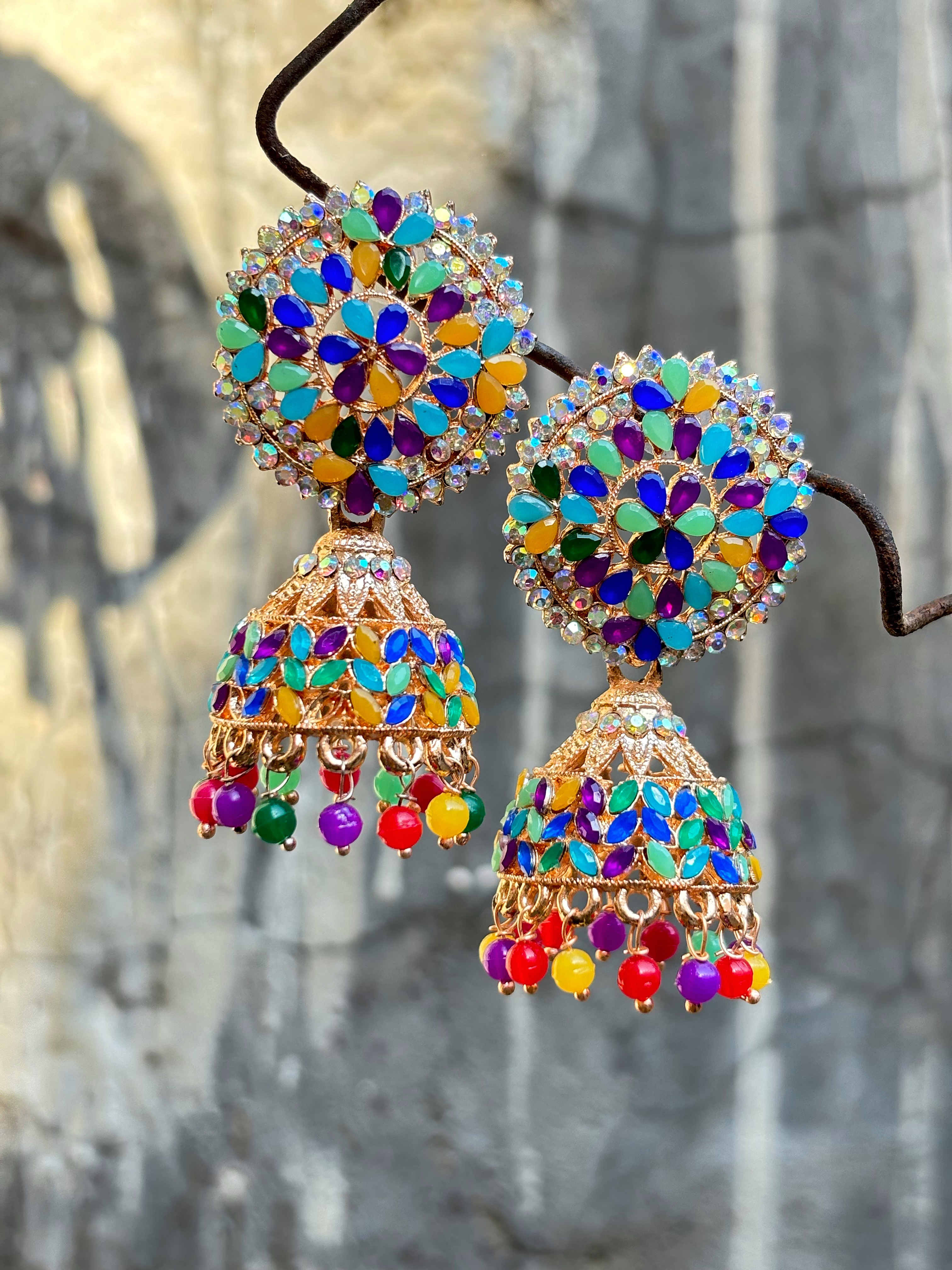 Multicolor Traditional Jhumka Earrings