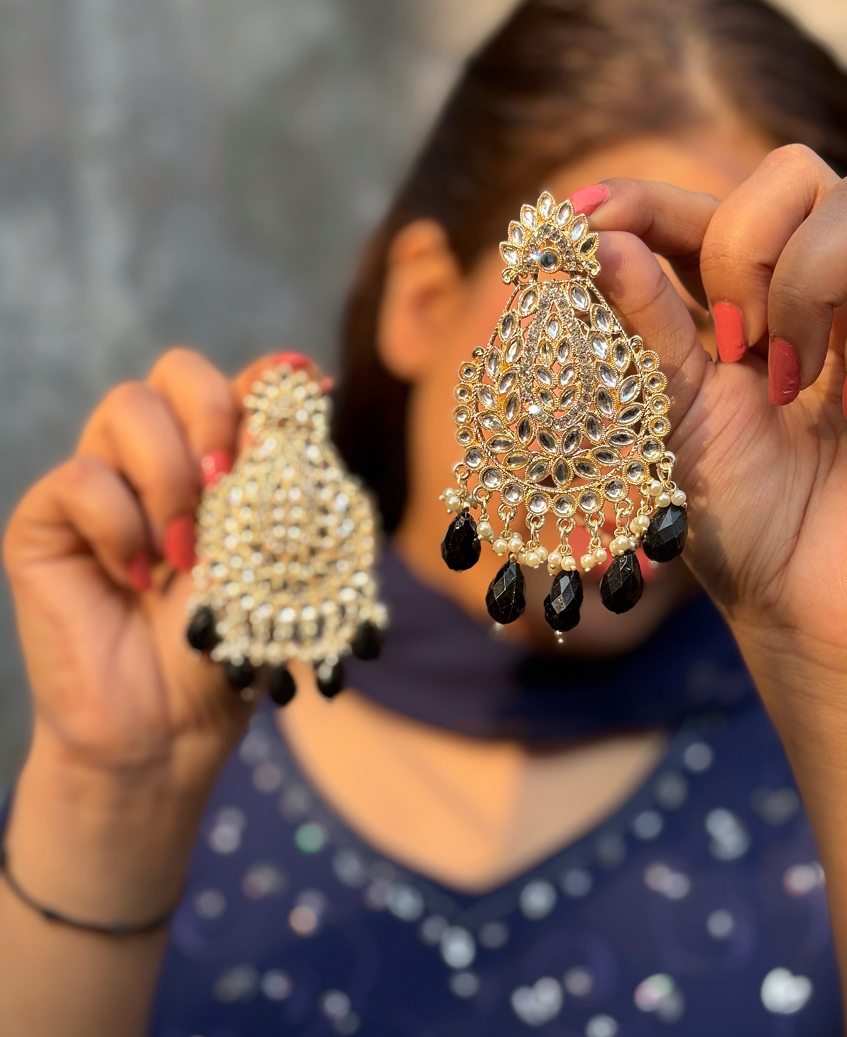 Traditional Crystal Chandbali Earrings