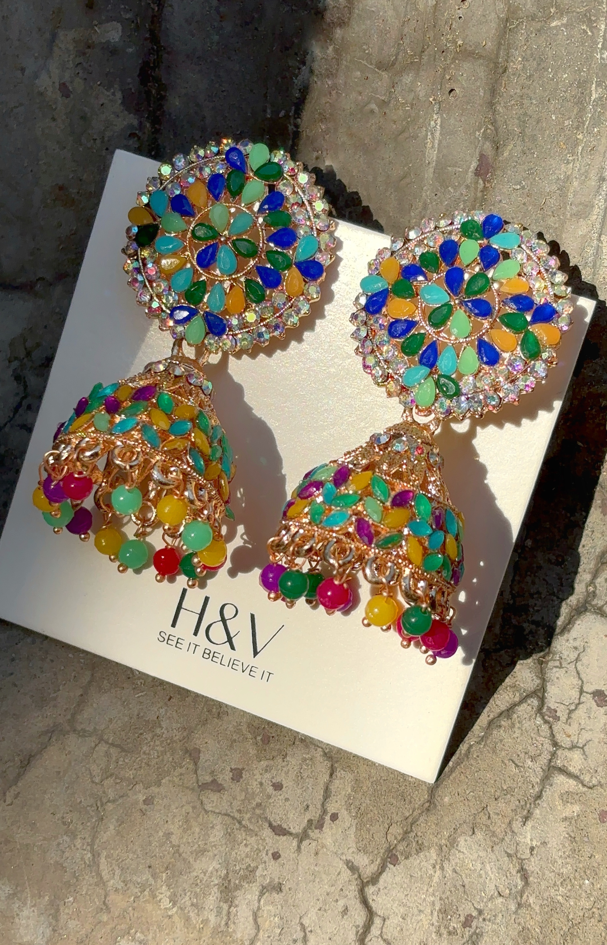 Multicolor Traditional Jhumka Earrings