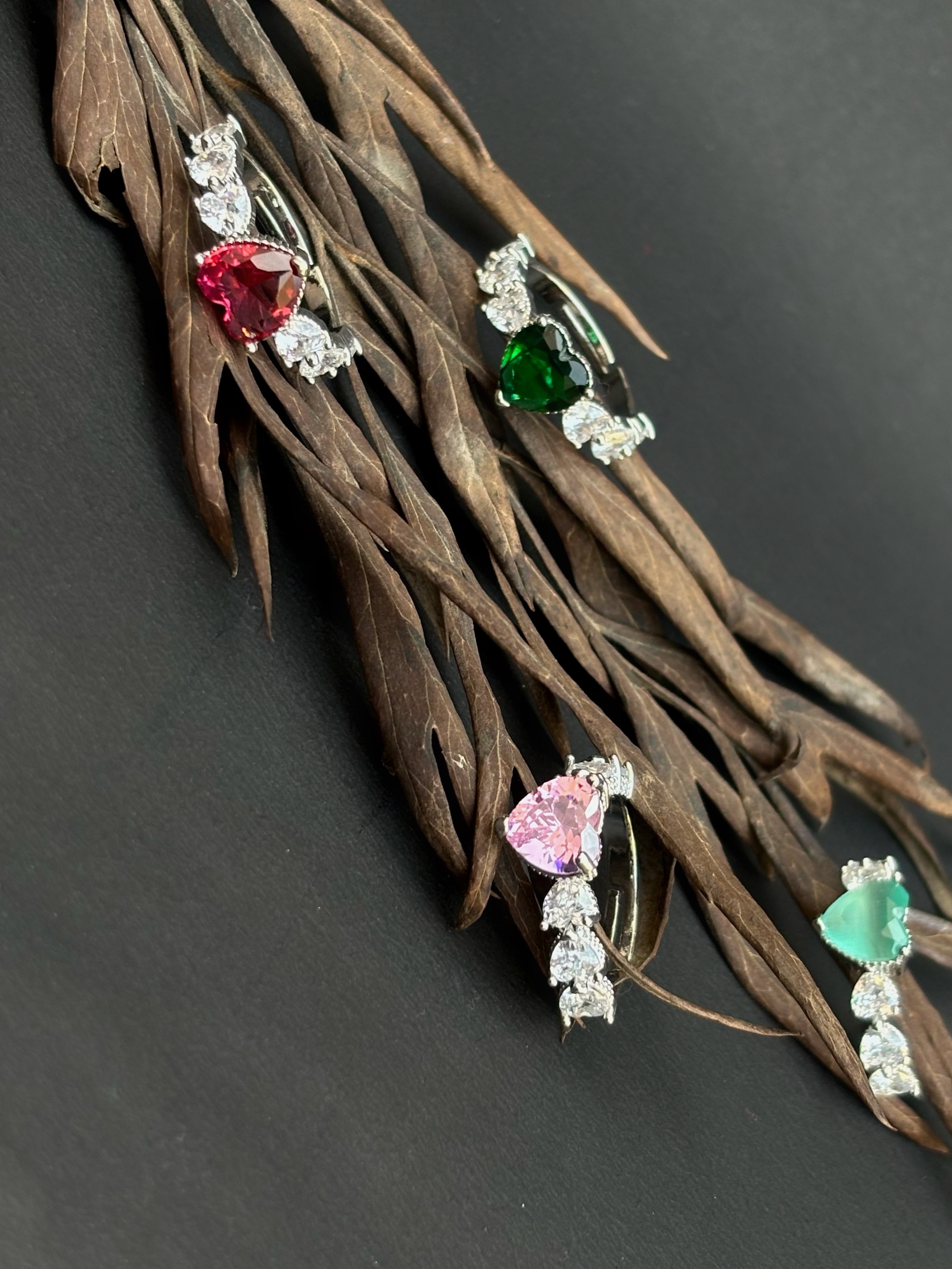 Elegant Gemstone 4 Silver Rings