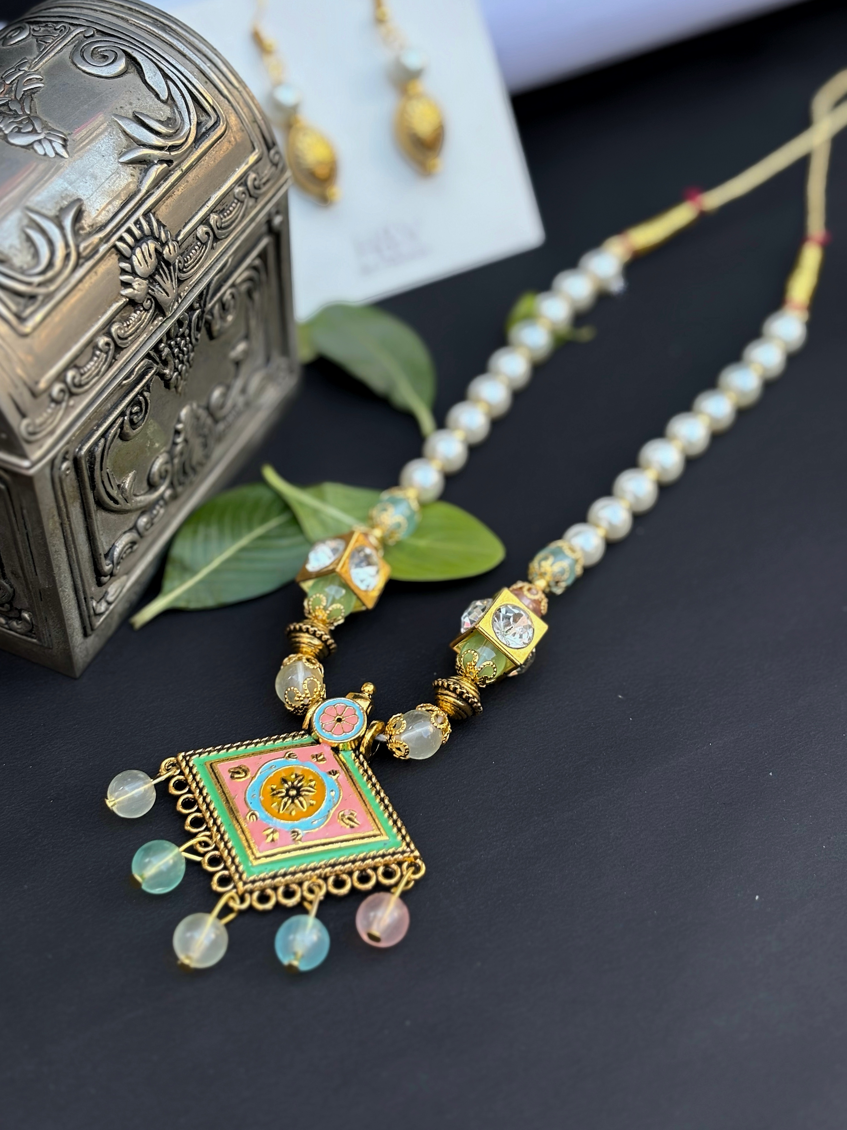 Handcrafted Enamel Pendant Necklace