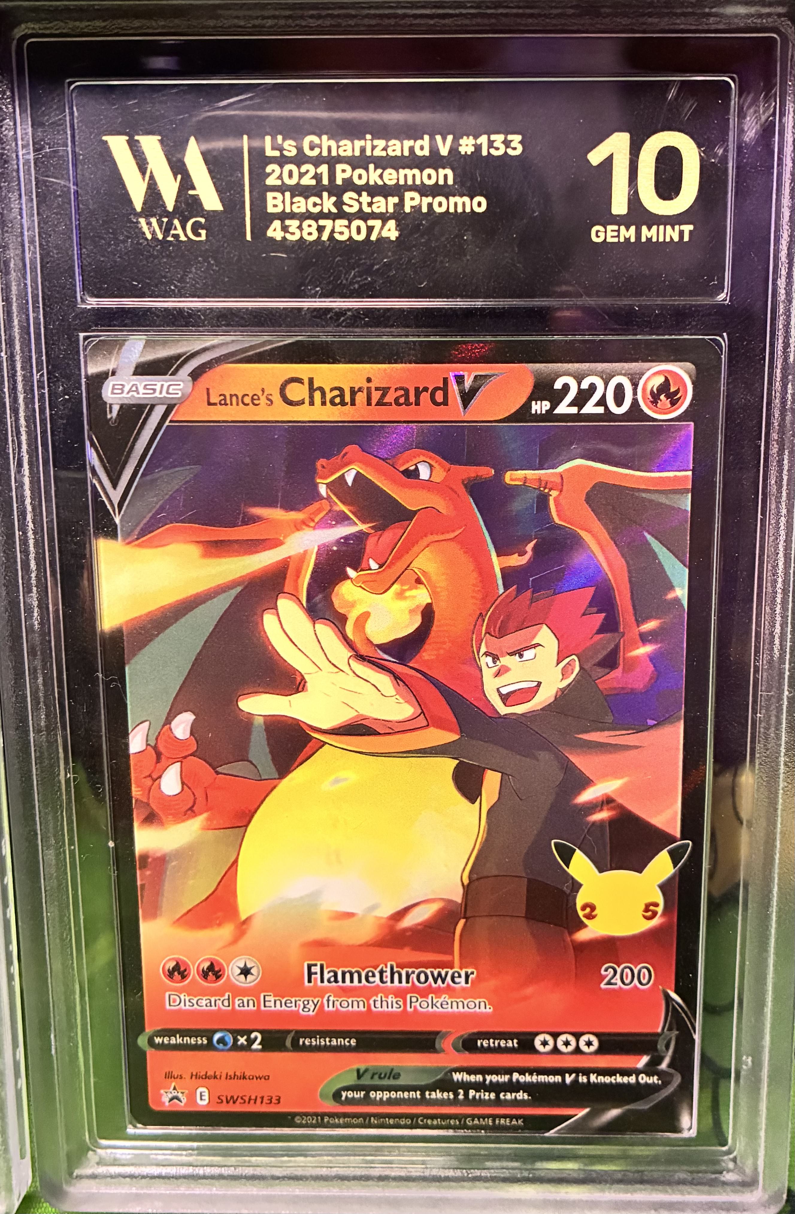 Lance's Charizard V #133 WAG PRISTINE 10