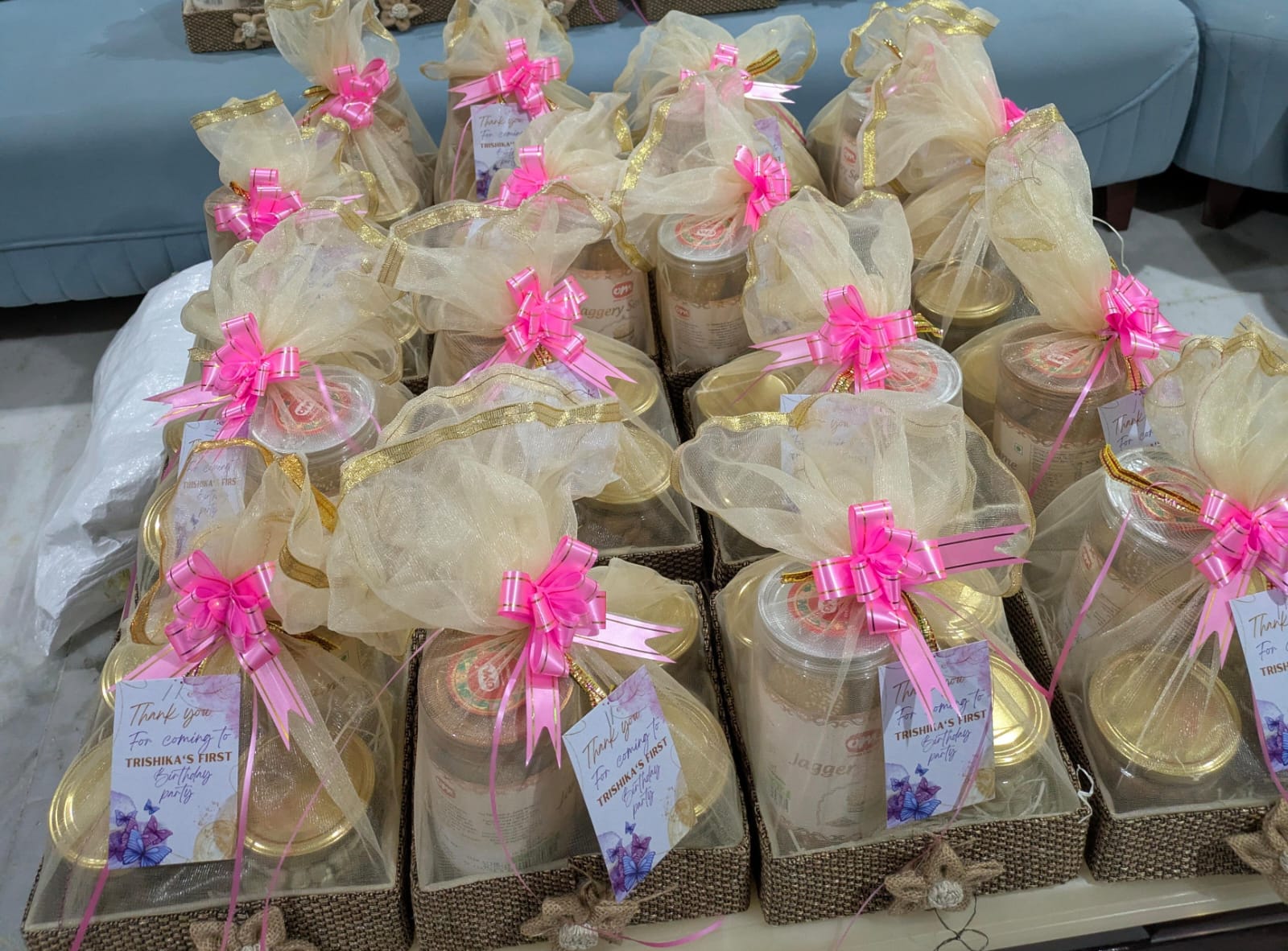 Elegant Gift Hamper with Pink Decoration