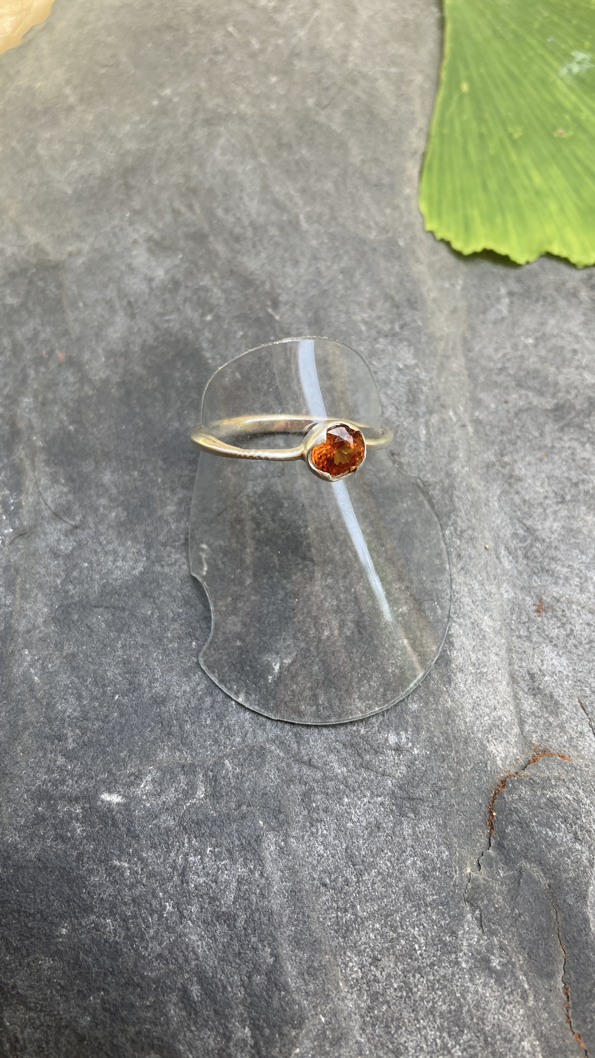 bague argent grenat spessartite