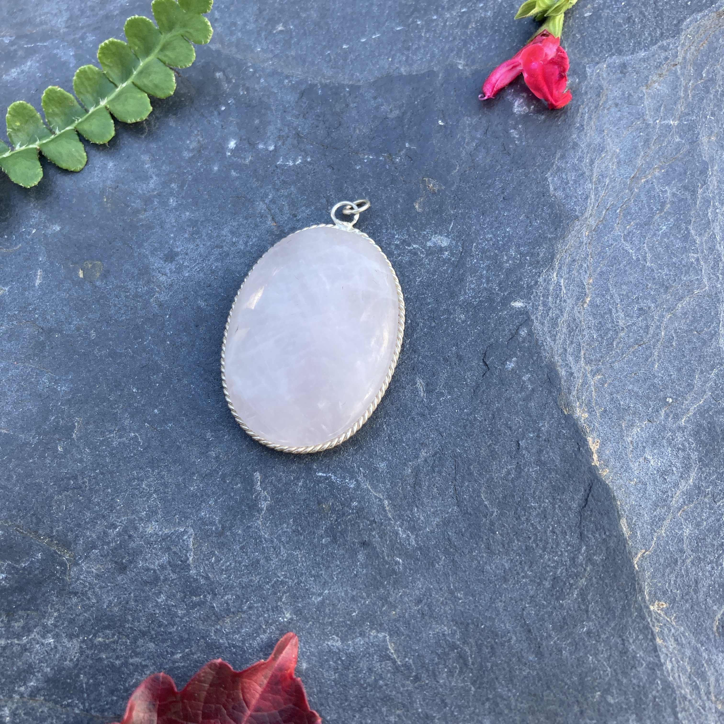 Pendentif quartz Rose