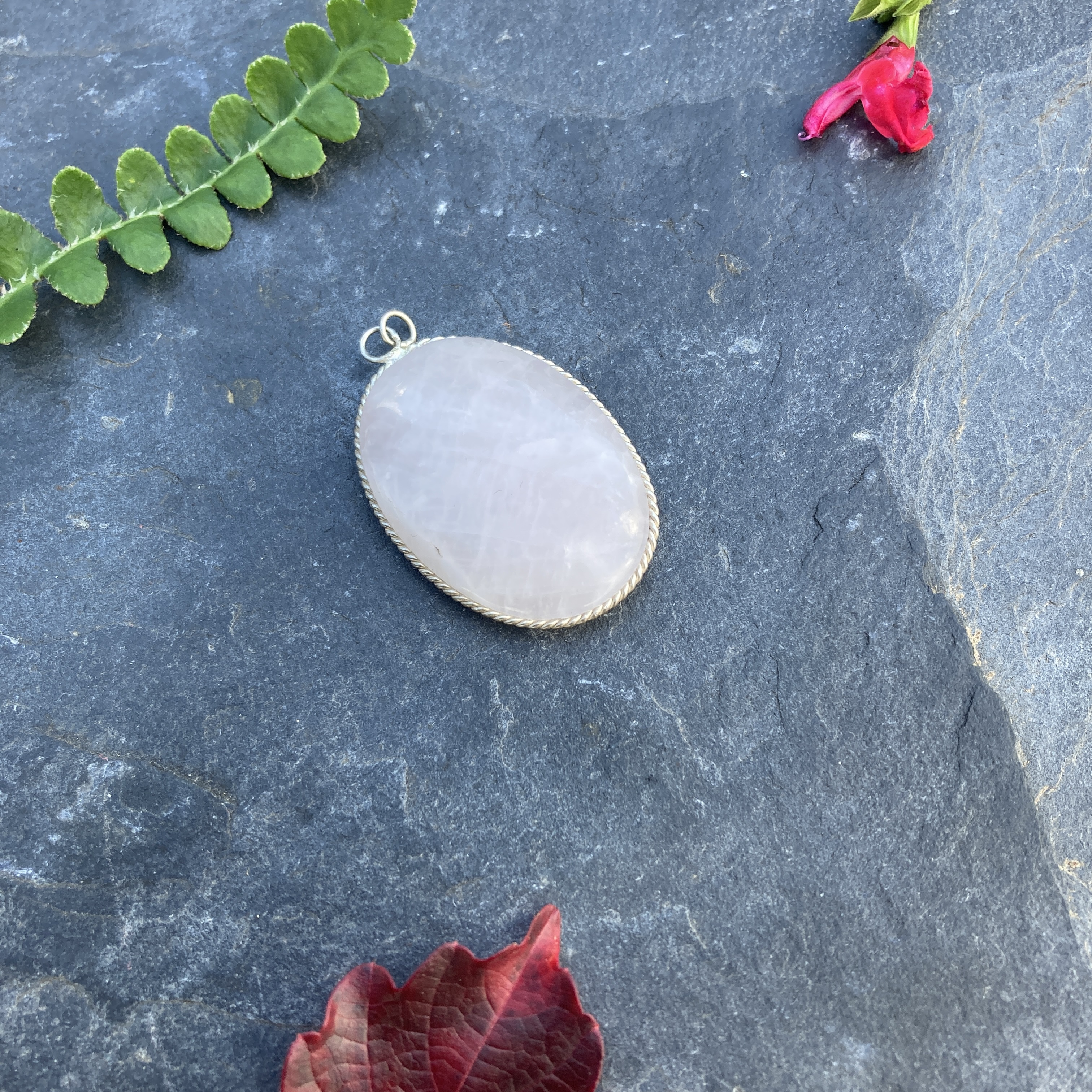 Pendentif quartz Rose