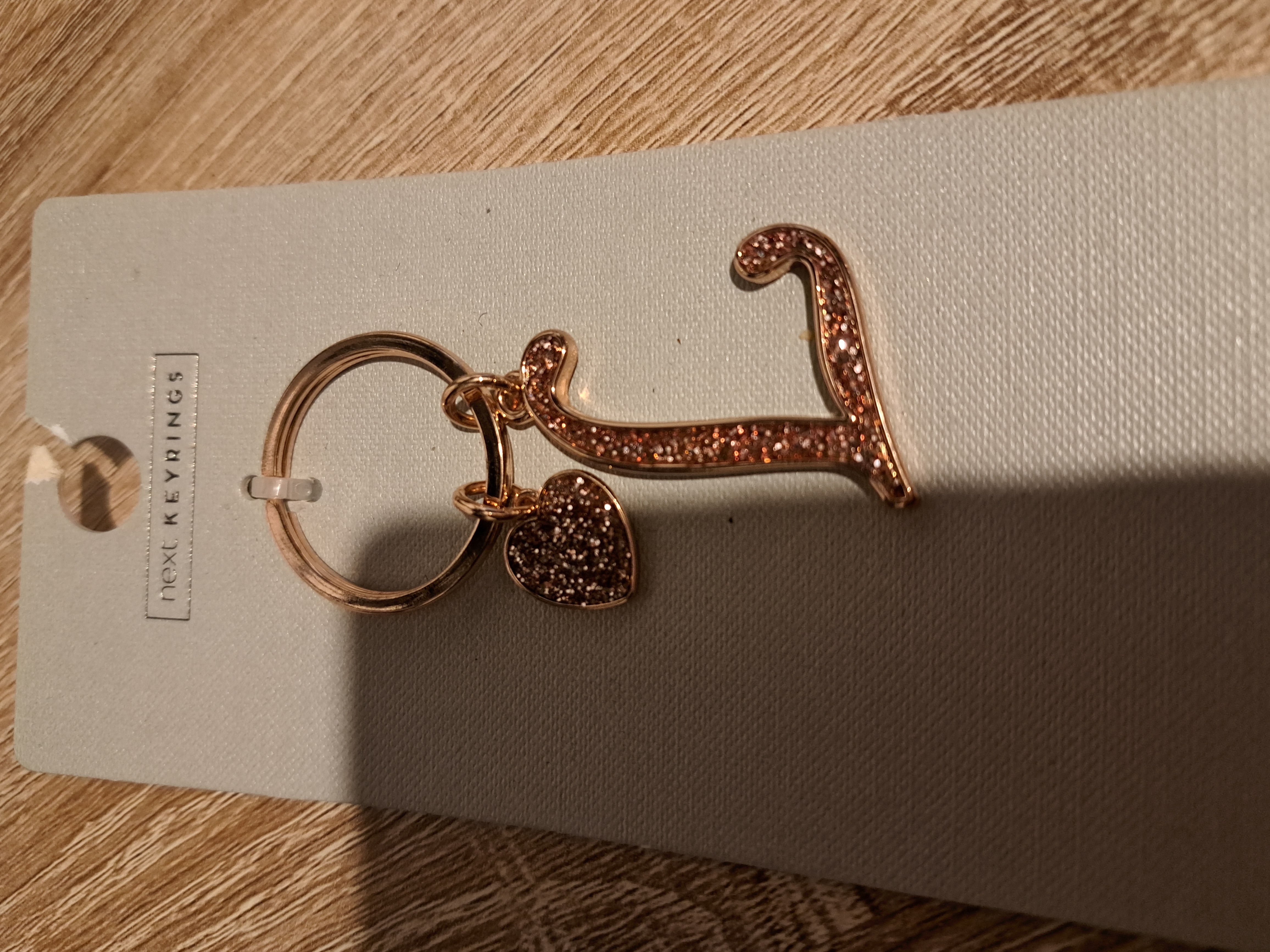 Gold Glitter 'L' Keychain