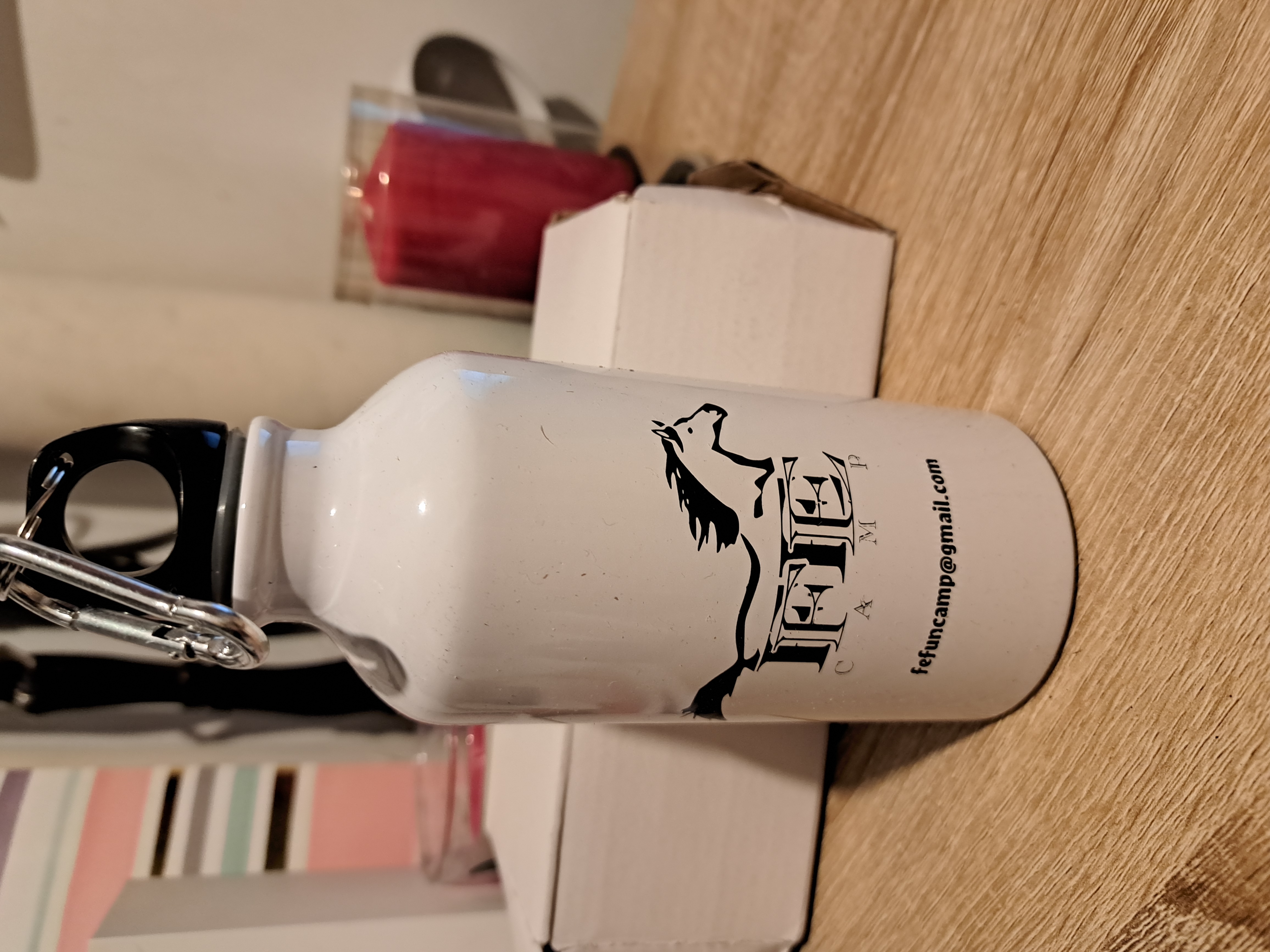 White Metal Horse Themed Water Bottle