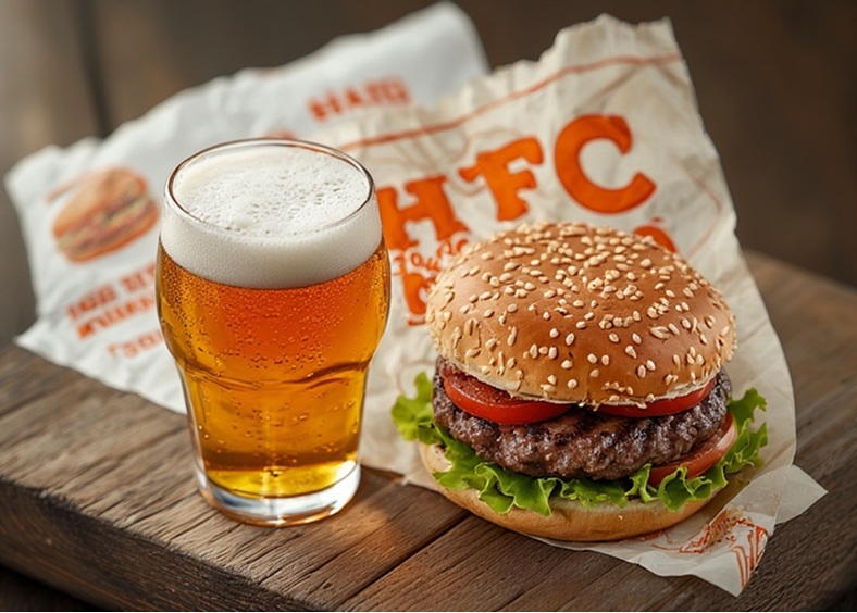 Classic Beef Burger with Beer