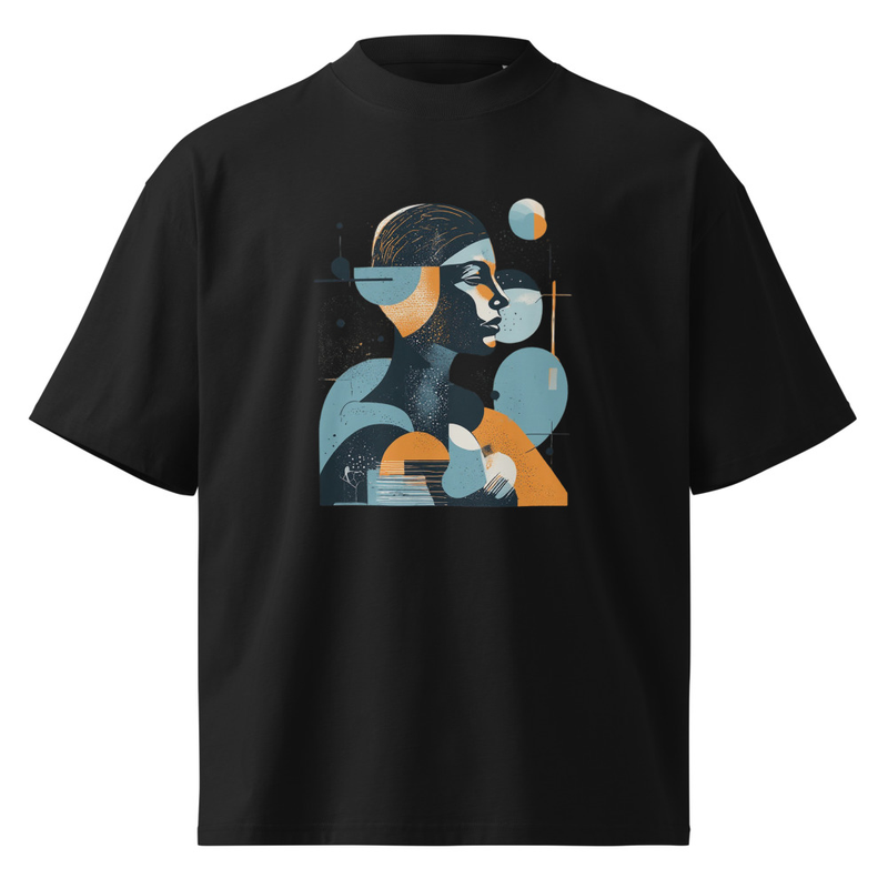 Unisex organic oversized high neck t-shirt