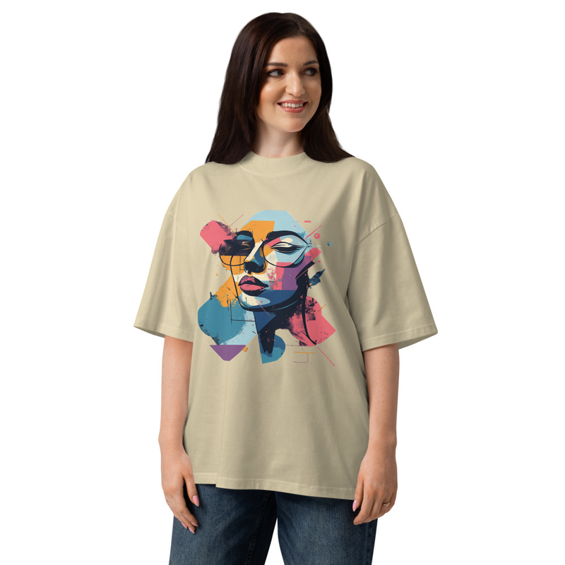 Unisex organic oversized high neck t-shirt