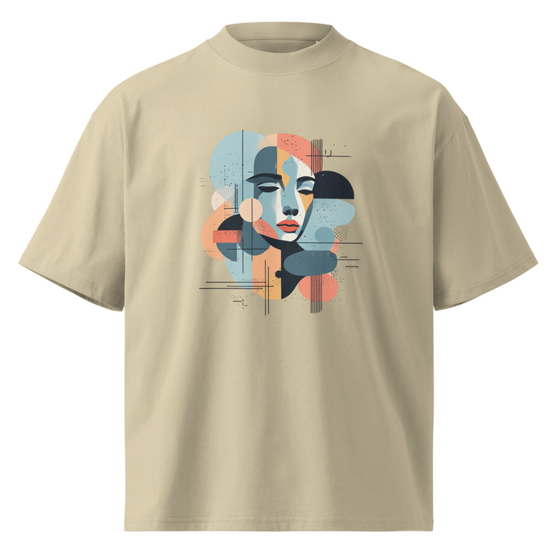 Unisex organic oversized high neck t-shirt