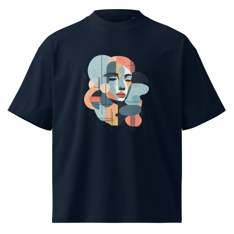 Unisex organic oversized high neck t-shirt