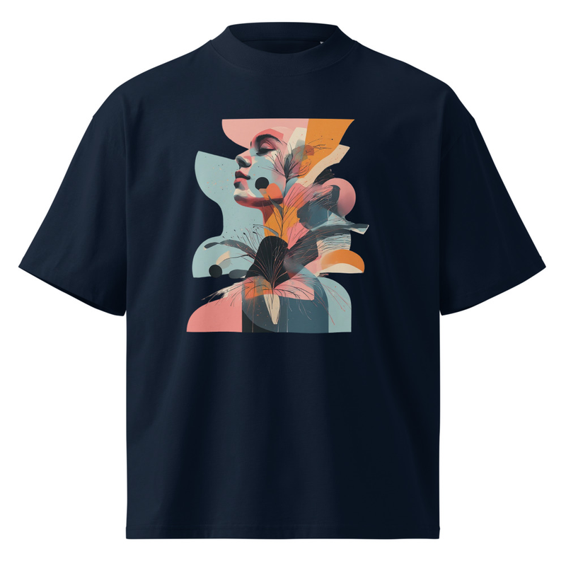 Unisex organic oversized high neck t-shirt