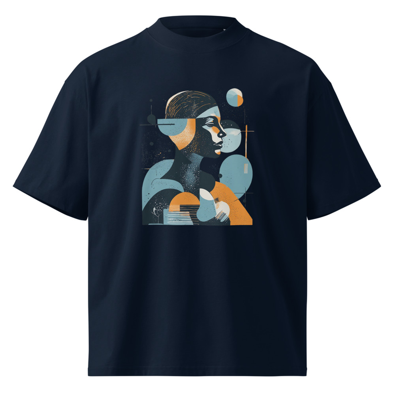 Unisex organic oversized high neck t-shirt