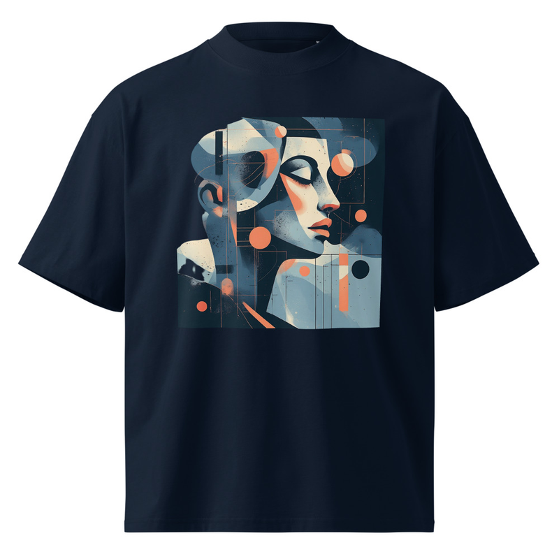 Unisex organic oversized high neck t-shirt