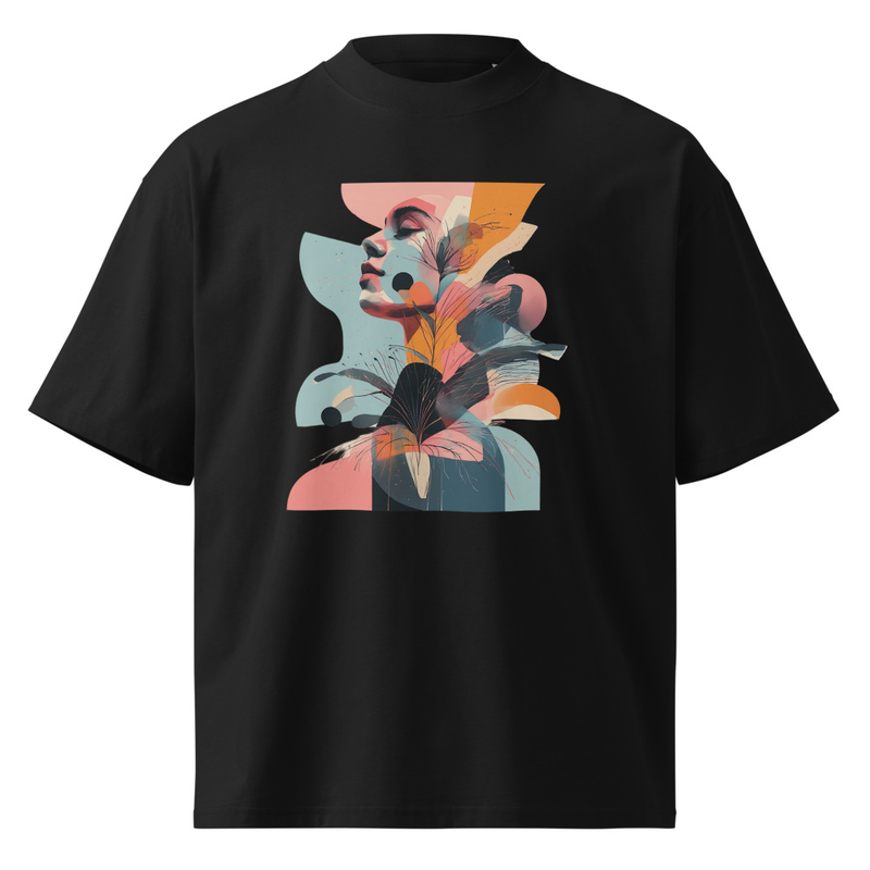 Unisex organic oversized high neck t-shirt