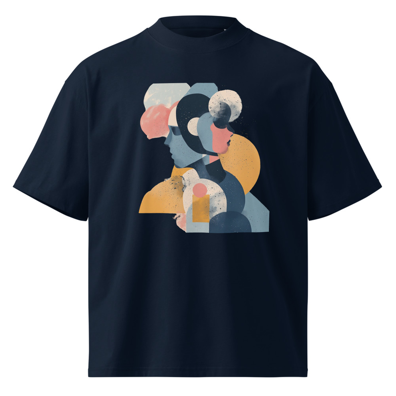 Unisex organic oversized high neck t-shirt