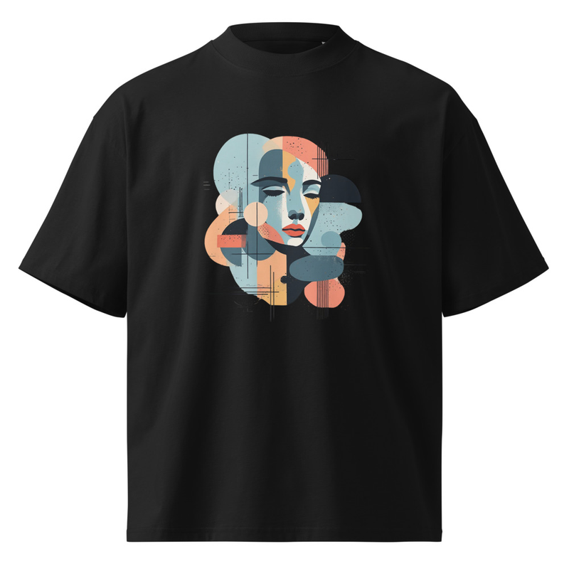 Unisex organic oversized high neck t-shirt