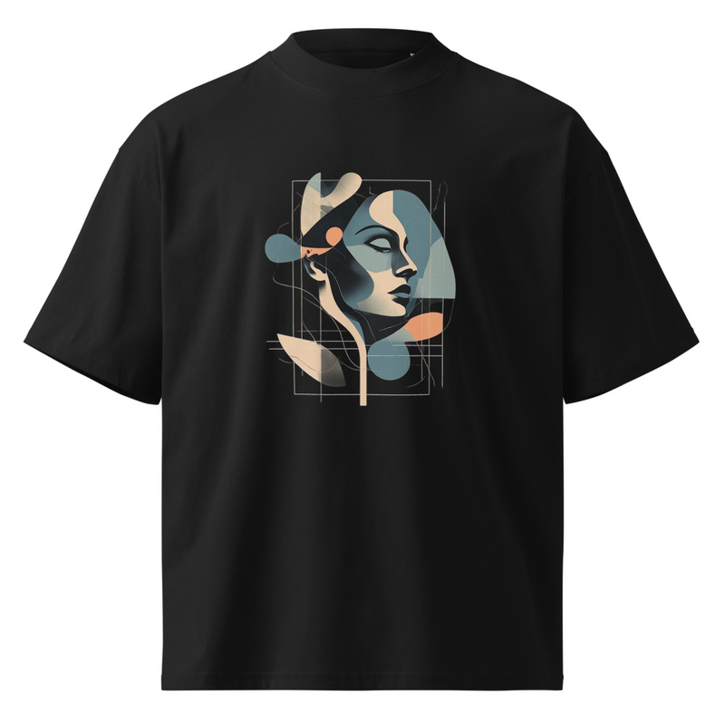 Unisex organic oversized high neck t-shirt