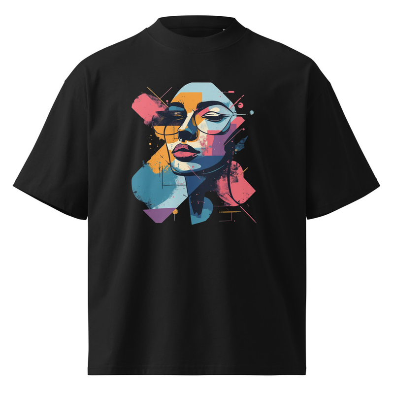 Unisex organic oversized high neck t-shirt