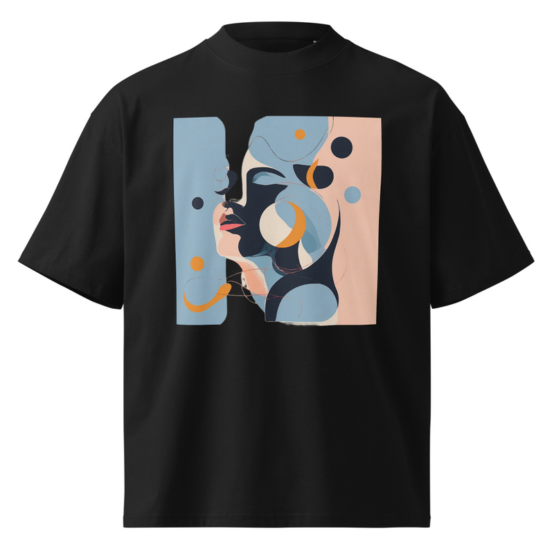 Unisex organic oversized high neck t-shirt